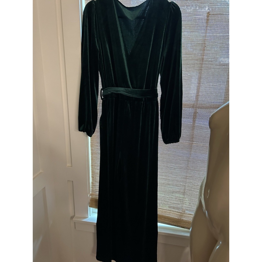 Long Sleeve Velvet Velour Jumpsuit Pants Deep V Sz L NWT Emerald Green Live Life